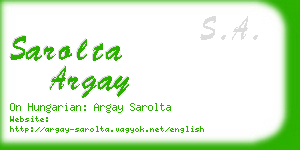 sarolta argay business card